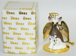 Chinese Crested Dog Figurine Ornament Angel 2 " Miniature Figure Tiny Ones 1996