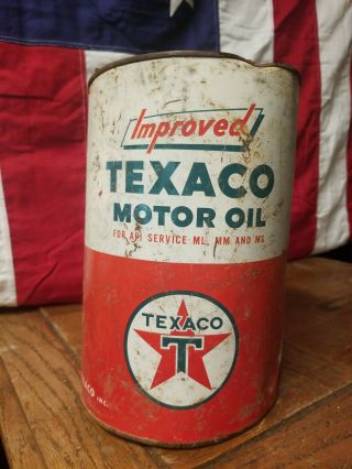 Improved Texaco Motor Oil 5 Quart Can