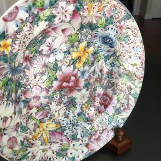 Antique Chinese Famille Rose Hundred Flowers Plate 2