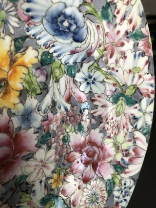Antique Chinese Famille Rose Hundred Flowers Plate 5