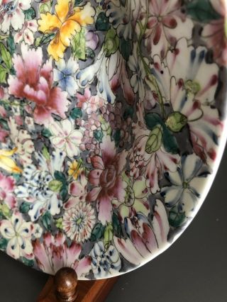 Antique Chinese Famille Rose Hundred Flowers Plate 8