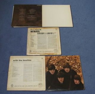 BEATLES - 5 x LPs - WHITE ALBUM/PLEASE ME/WITH THE BEATLES/FOR SALE/LOVE SONGS 2