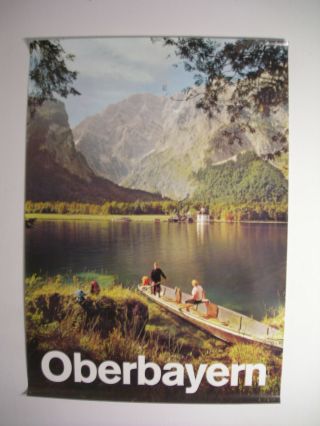 Oberbayern Konigsee St Bartholomew German Tourist Travel Poster 1960 