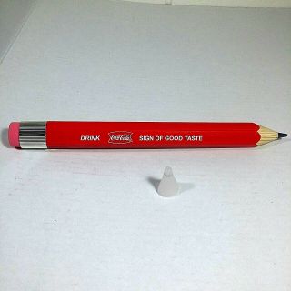 Vintage Giant Coca - Cola Red Wood Pencil Ruler Eraser Lead Protector