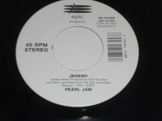 Pearl Jam Nm - Jeremy 45 Alive 7 " White Label Unplayed Deadstock Single Vinyl 
