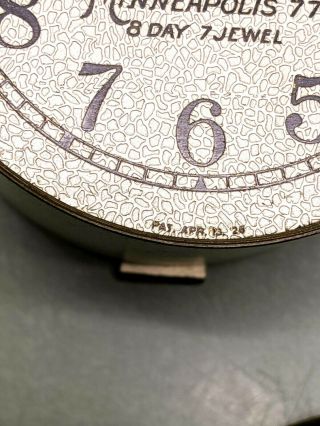 Vtg Minneapolis - Tycos Thermometer/ Minneapolis - 77 8 Day 7 Jewel Clock,  1918,  1926 4