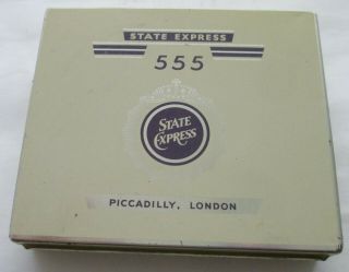 State Express 555 Cigarette Tobacco Tin Piccadilly London 3.  5 X 3 Held 20 Cigs