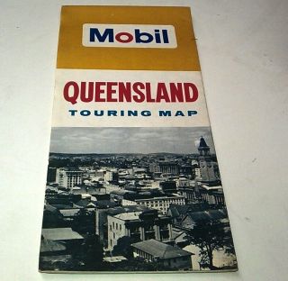 1966 Mobil Oil Co.  Road Map Of Queensland Australia