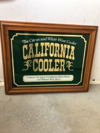 Vintage California Cooler Wine Bar Sign Mirror Beer Sign Framed 19 x 15. 2