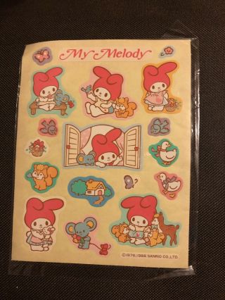 Vintage 1976 1988 Sanrio My Melody Sticker Set