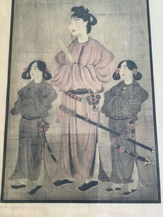 A Huge And Important Framed Chinese Qing Dynasty Painting On Silk,  Japanese