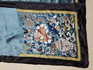 Antique Chinese Silk Hand Embroidered Skirt Panel (Y251) 2