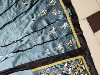 Antique Chinese Silk Hand Embroidered Skirt Panel (Y251) 3