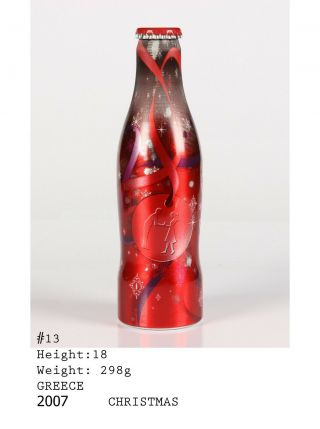 Rare Greek 2007 Christmas Edition Coke Coca - Cola Metallic Bottle