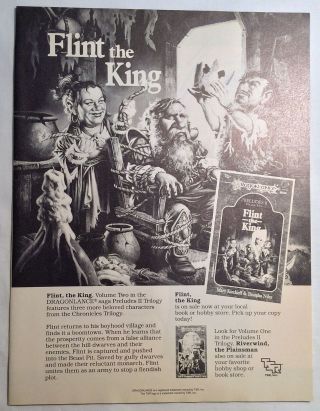 Vintage Print Ad 1989 Flint The King Dragonlance Book Pa - 198