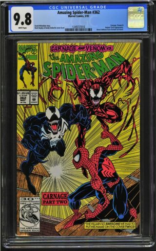 Spider - Man 362 - Cgc 9.  8 Wp Carnage,  Venom