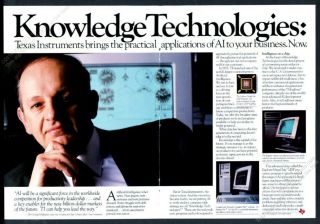 1986 George Heilmeier Photo Texas Instruments Computer Ai Theme Print Ad