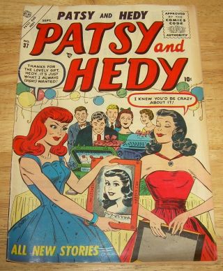 Patsy And Hedy Comics 37 Atlas/marvel Gga Scarce Fine Patsy Walker Millie Model