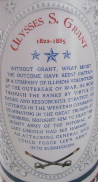 Ulysses S Grant Relentless Warrior Heroes of the Civil War Longton Crown Tankard 5
