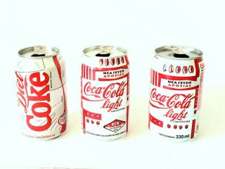 Set Of 3 Coca Cola Cans Turkey And Greece