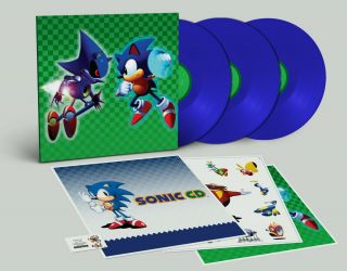 Sonic Cd Video Game Soundtrack Blue Vinyl Record 3 Lp Sega Vgm Ost
