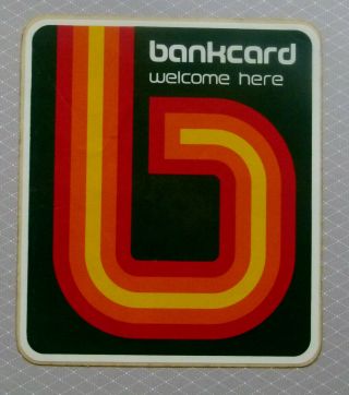 Bankcard.  Vintage 1980,  S Bank Advertising Sticker
