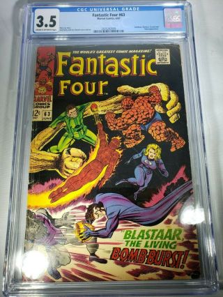 1967 Marvel Fantastic Four 63 Cgc 3.  5 Stan Lee Jack Kirby 2025282009