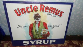 VINTAGE TIN SIGN ADVERTISEMENT UNCLE REMUS BRAND SYRUP 2