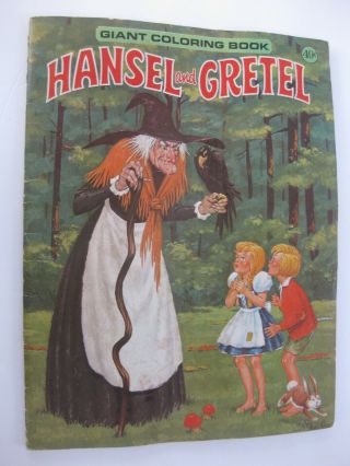 Vintage Hansel And Gretel Giant Coloring Book Playmore Rare Big 14.  5 " X11 "