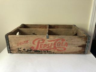 Early Pepsi Wooden Soda Crate Four Cartons Alliance Nebraska