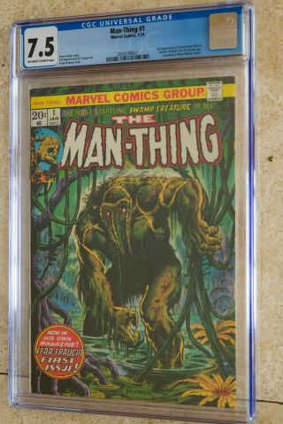 Man - Thing (1st Series) 1 1974 Cgc 7.  5 Ow To White Pages