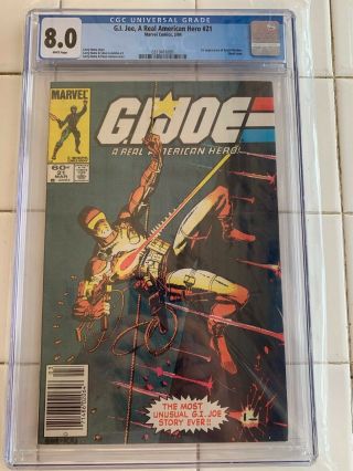 Marvel Comics G.  I.  Joe Issue 21,  Silent Issue,  Cgc Graded