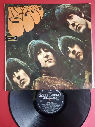 The Beatles STEREO Australia Rubber Soul 1965 vinyl LP silver & black Parlophone 2
