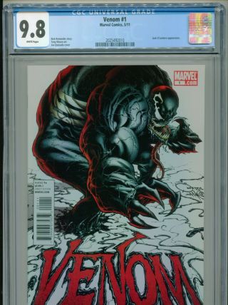 2011 Marvel Venom 1 Quesada Cover Flash Thompson Agent Venom Cgc 9.  8 White Box5