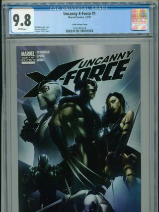 2010 Marvel Uncanny X - Force 1 Clayton Crain Variant Cgc 9.  8 White Box5