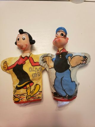 Gund Popeye And Olive Oyl Hand Puppets