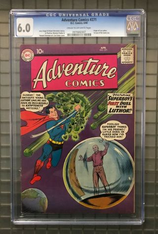 Adventure Comics 271 Dc Comics Superman 1960 Cgc 6.  0 Lex Luthor Origin