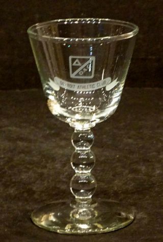 Dac Vintage Detroit Athletic Club Restaurant Footed Cordial Bar Shot Glass