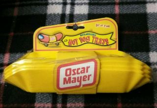 Rare Collectible Oscar Mayer Wiener Hot Dog Tray Holders Set Of 4 Yellow