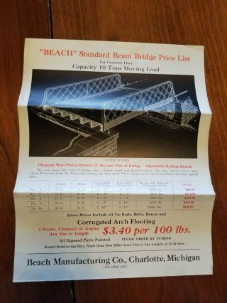 Beach Ad 1920s Standard Beam Bridge Lattice Rail Angle Bar Railing