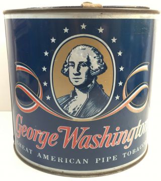 Vintage George Washington Pipe Tobacco Tin Humidor Rj Reynolds