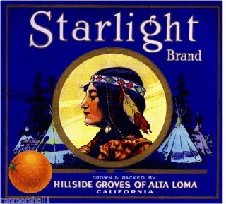 Alta Loma Starlight Maiden Orange Citrus Fruit Crate Label Art Print