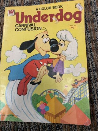Vintage 1980 Underdog Color Book Whitman Polly Carnival Confusion