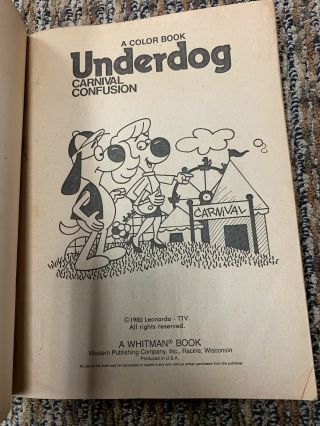 Vintage 1980 Underdog Color Book Whitman Polly Carnival Confusion 2