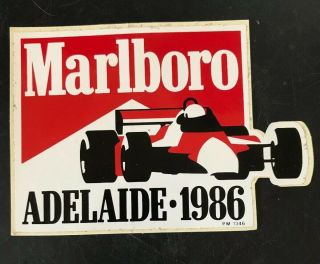 Marlboro / Adelaide Formula 1 Grand Prix Vintage 1986 Advertising Sticker