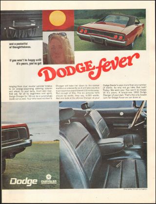 1968 Vintage Ad For `68 Dodge Charger`retro Car Red Interior Photos 2 (042517)
