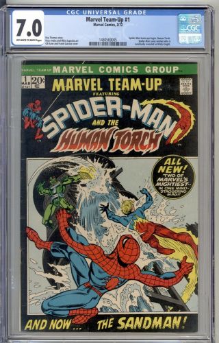 1972 Marvel Team - Up 1 Cgc 7.  0 Spider - Man Team - Ups Begin