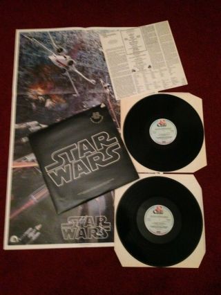 Star Wars Ost John Williams Lso Btd 541 Uk 1977 2 - Lp Poster,  Insert