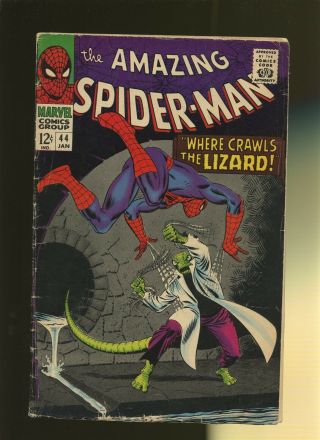 Spider - Man 44 Gd,  2.  5 1 Book Where Crawls The Lizard By Lee & Romita