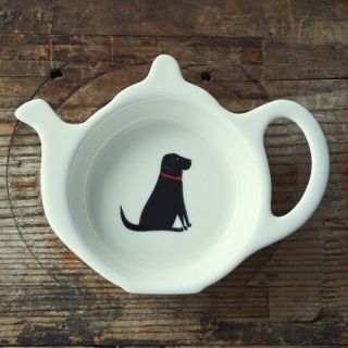 Tea Bag Holder Dish Tidy | Ceramic | Black Labrador Dog | Great Gift Dog Lovers